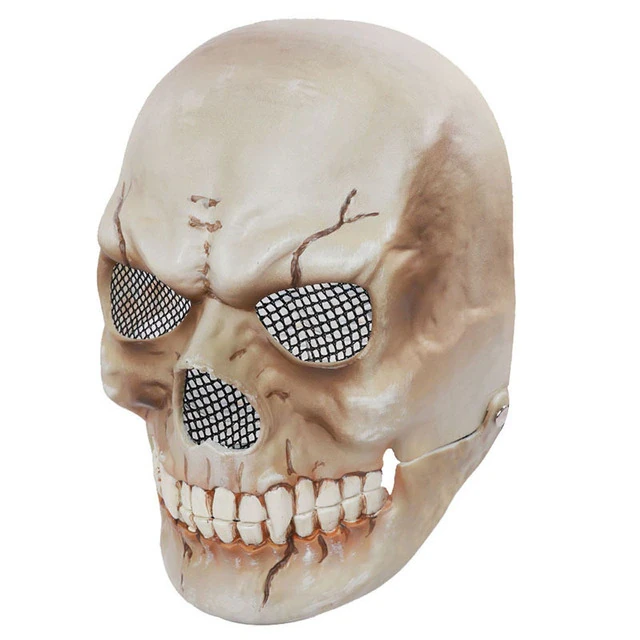Bulex Horror Skull Masks Movable Jaw Helmet Bloody Scary Skeleton Masks Halloween Party Costumes Props For Adult