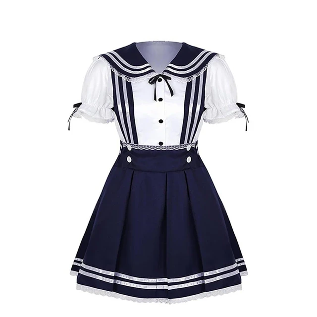 New Lolita Dress Sailor Navy Cosplay Halloween Costume for Women Jk Skirt