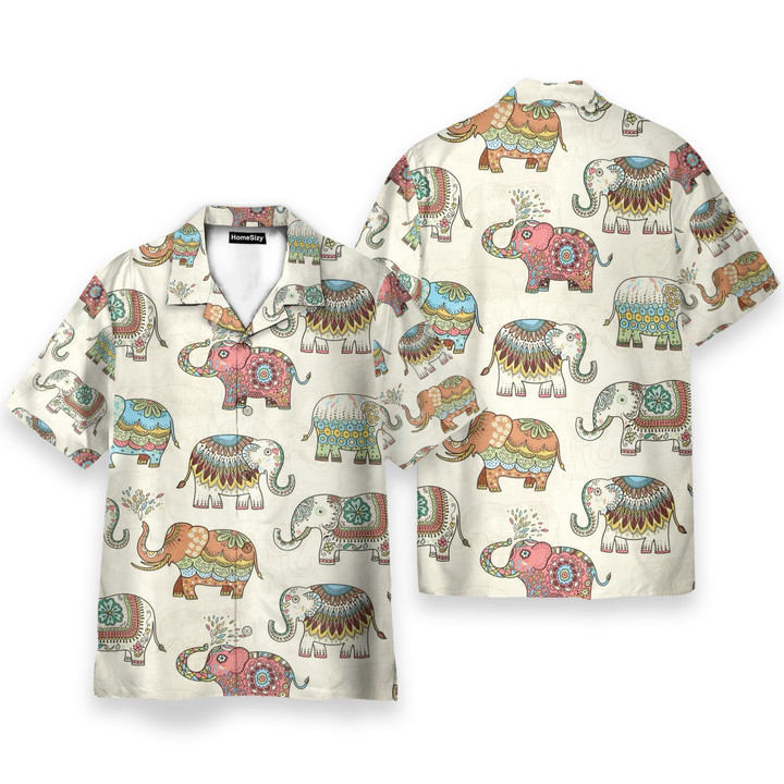 Mandala Elephants Hawaiian Shirts