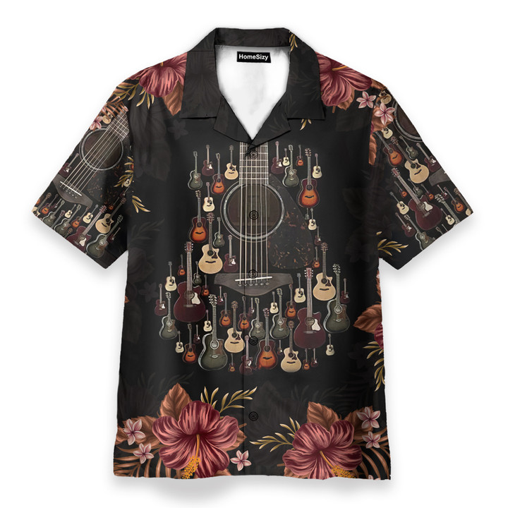 3D Acoustic Guitar Hawaiian Shirt QT207142Lb