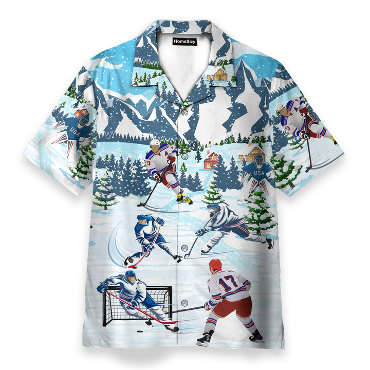 Christmas Let's Play Hockey Hawaiian Shirt