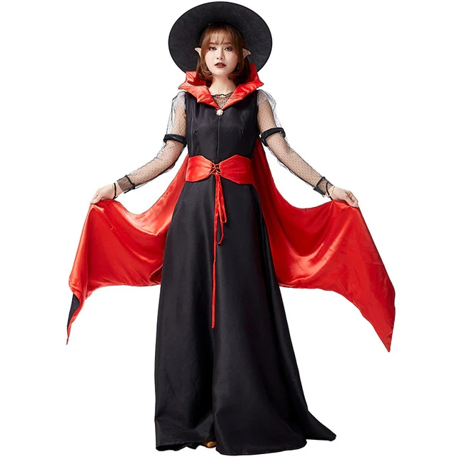 Female Halloween Evil Demon Costumes Women Vampire Scary Cosplay Carnival Purim Parade Nightclub Bar Role Play Show Party Dress