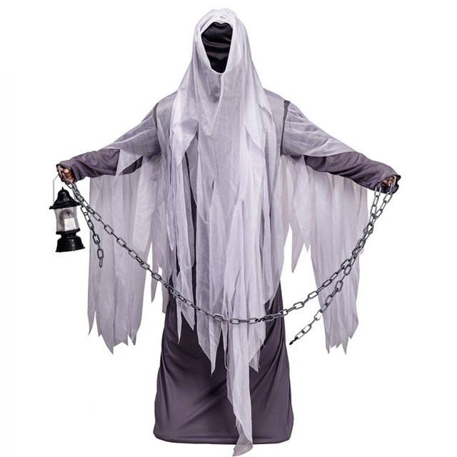 Men Halloween Ghost Death Costumes Adult Hell Devil Demon Scary Cosplay Carnival Purim Parade Masquerade Role Play Party Dress