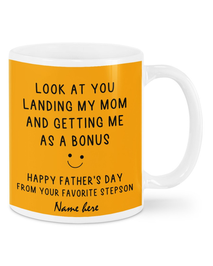 From Your Favorite Stepson - Custom Name Father's Day Gift for Stepdad - Funny Personalized