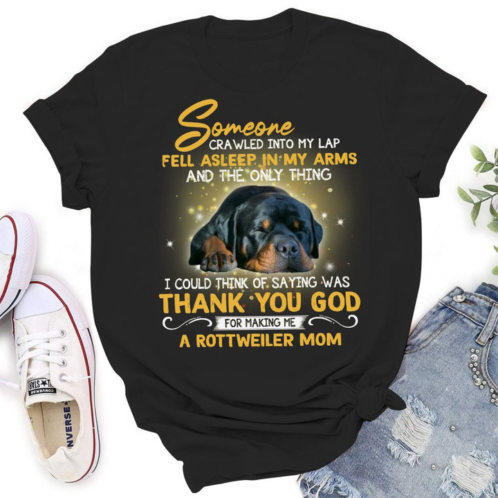 Jesus Thank You God For Making Me A Rottweiler Mom Printed Tshirt Family