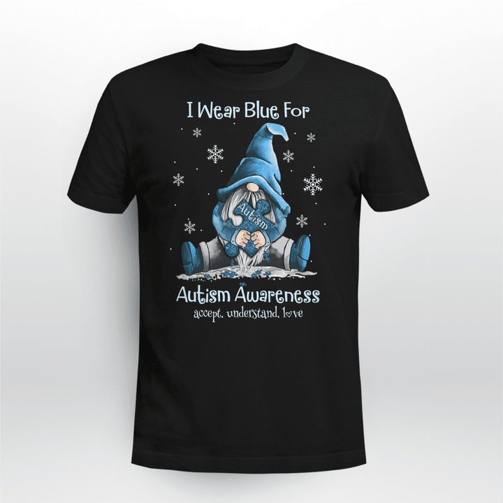 Gnoeme I Wear Blue For Autism Awareness Printed Shirt