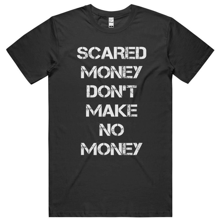 Vintage Hip Hop Rap TShirt Scared Money Don'T Make No Money Printed Shirt