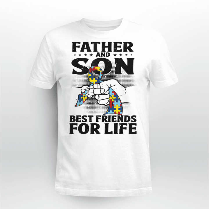 Father And Son Best Friends For Life Autism Awareness Printed Shirt
