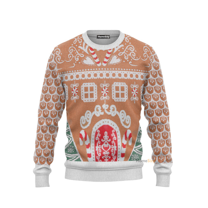 Gingerbread House Ugly Christmas Sweater for Adults