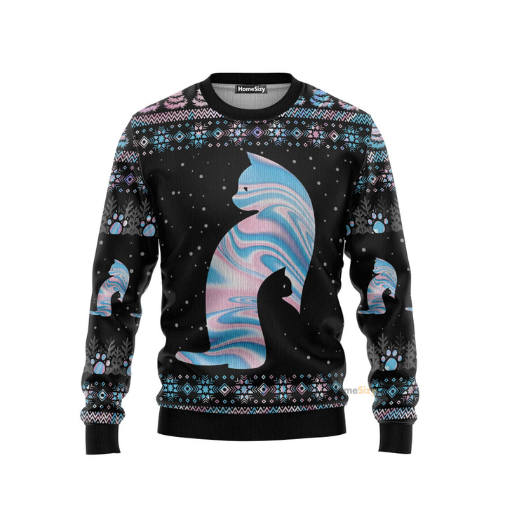 Cat Hologram Ugly Christmas Sweater 3D Printed Best Gift For Xmas Adult | US5807 QT211557Hj