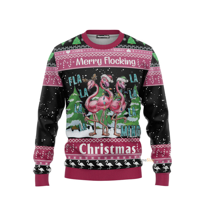 Pink Flamingo Christmas Ugly Christmas Sweater 3D Printed Best Gift For Xmas UH1411 QT211202Hj