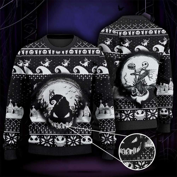 Skeleton Nightmare Before Christmas Halloween Ugly Sweater