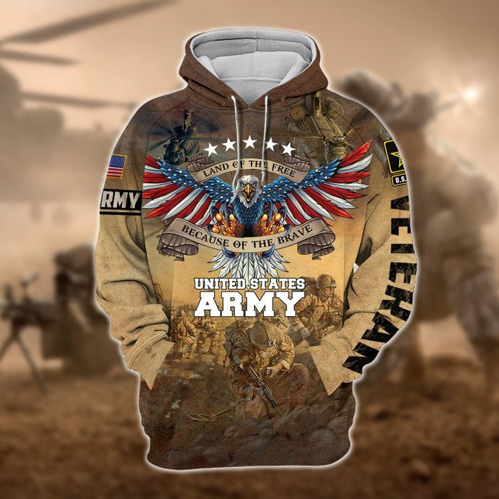 Premium Unique US Army Veteran Zip Hoodie