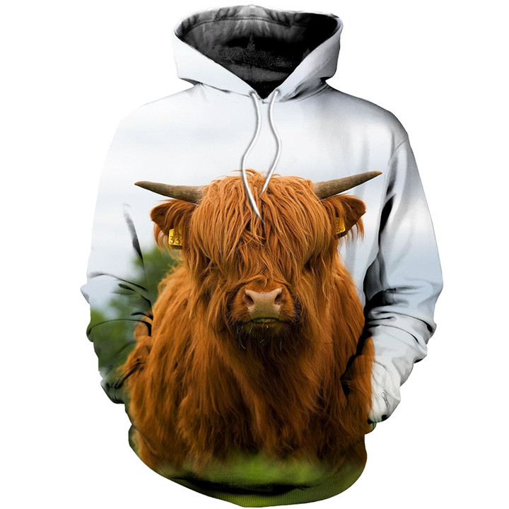 3D All Over Printed Highland cattle Clothes
