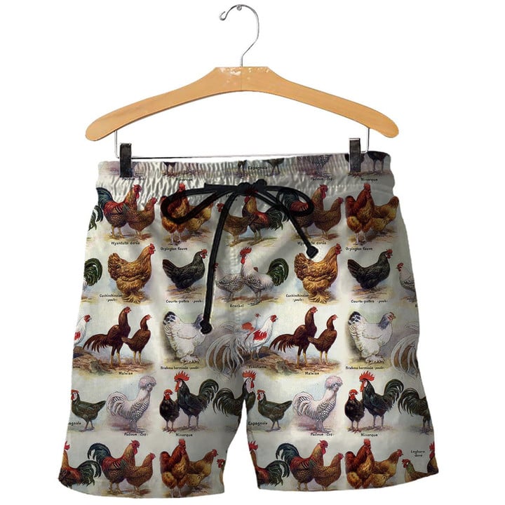 3D All Over Printed Chicken Shirts and Shorts