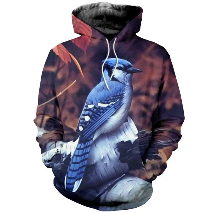 3D All Over Printed Blue jay painting Clothes