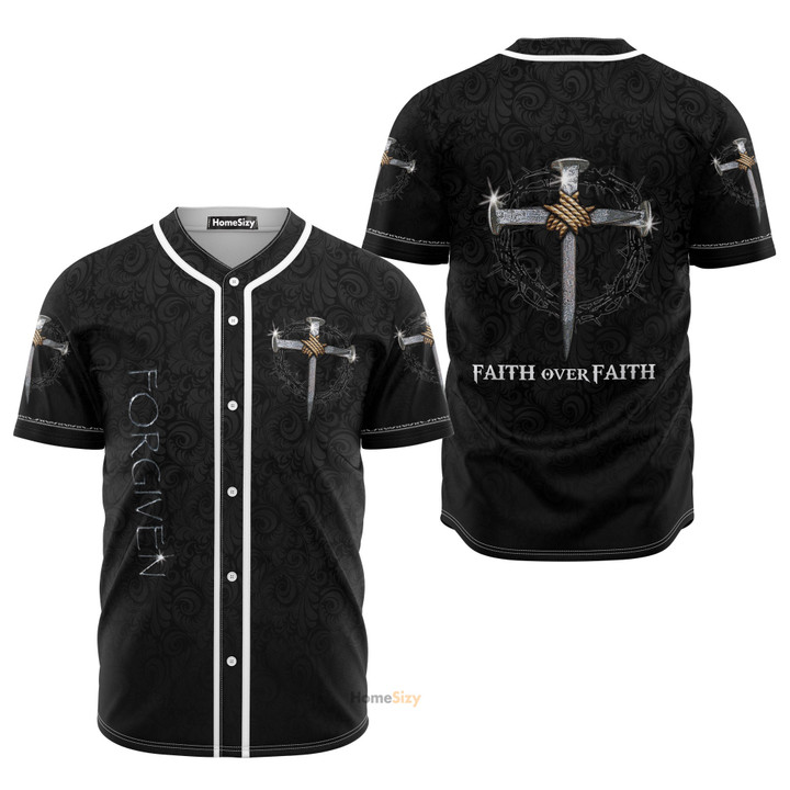 Homesizy Jesus Faith Over Faith Baseball Jersey 
