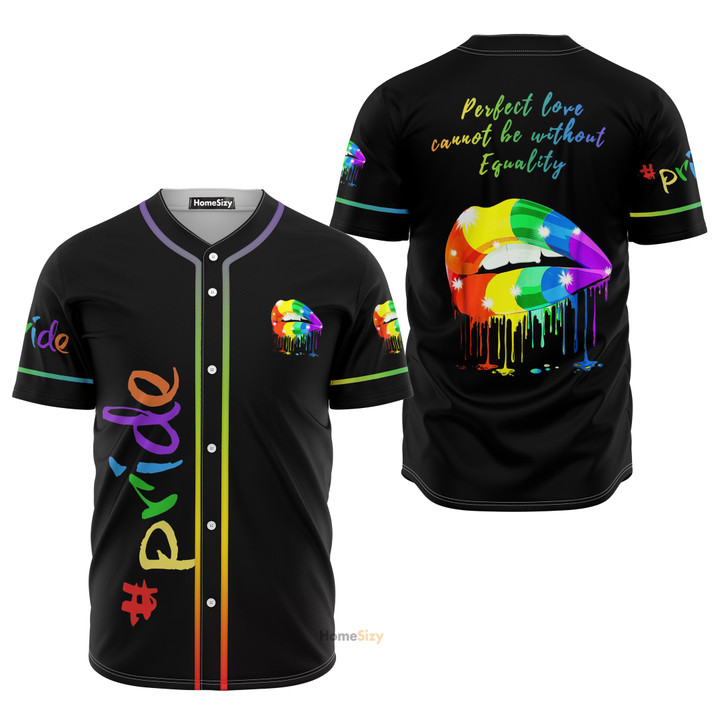 Homesizy Lgbt Pride Rainbow LipsBaseball Jersey 