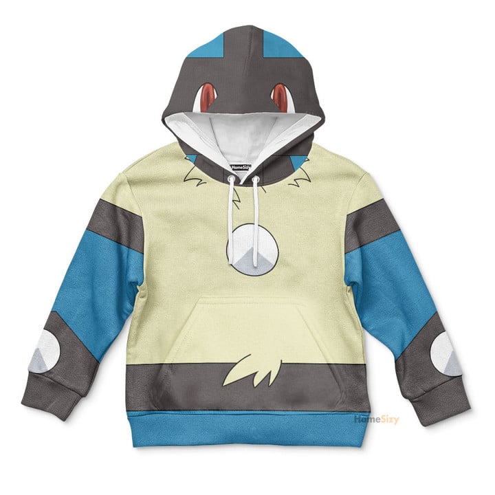 3D Pokemon Lucario Custom Cosplay Costume Kid Hoodie QT205079