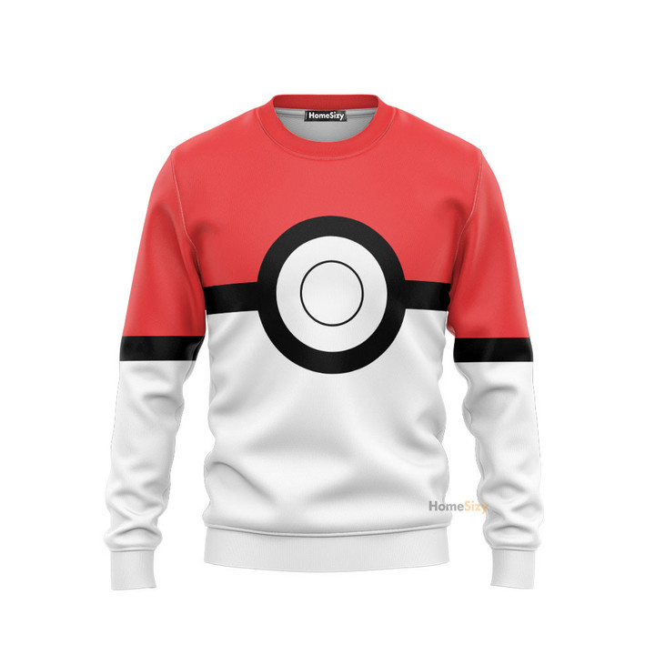 3D Pokemon Pokeball Custom Cosplay Costume Sweatshirt QT205156Hg