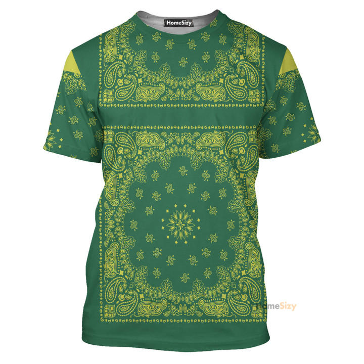 3D Snoop Green Bandana Custom Tshirt QT307224