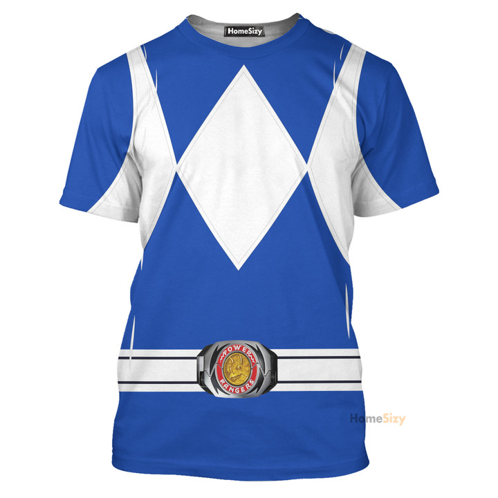 Blue Power Ranger Cosplay Costume - 3D Tshirt