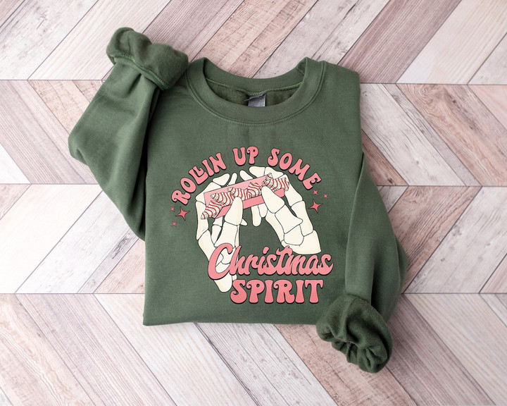 Funny Rolling Up Some Christmas Spirit Sweater Shirt