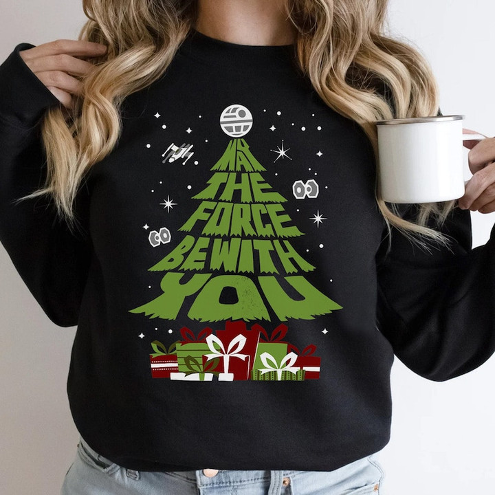 Funny May The Force Be With You Christmas Sweater Shirt