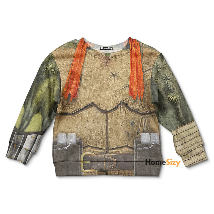 3D Michelangelo TMNT Mike Mikey Orange Custom Cosplay Costume Kid Sweatshirt QT210047Hf