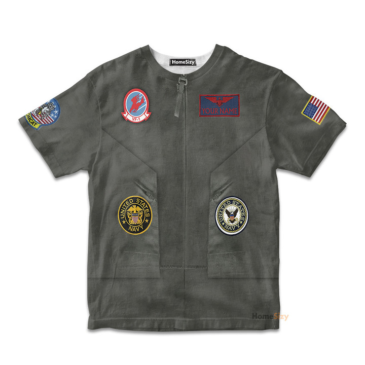 Top Gun Pete Maverick Mitchell Custom Cosplay Costume Kid Tshirt QT205072Hf