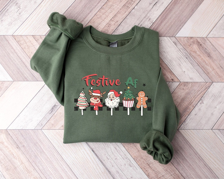 Funny Festive AF Christmas Sweater Shirt