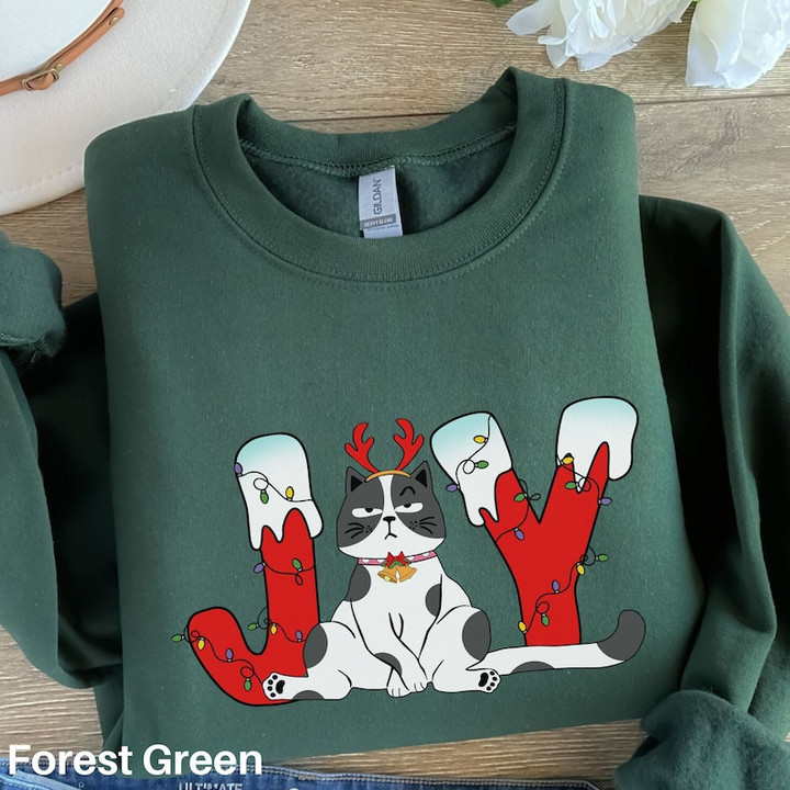 Funny Joy Cat Christmas Sweater Shirt