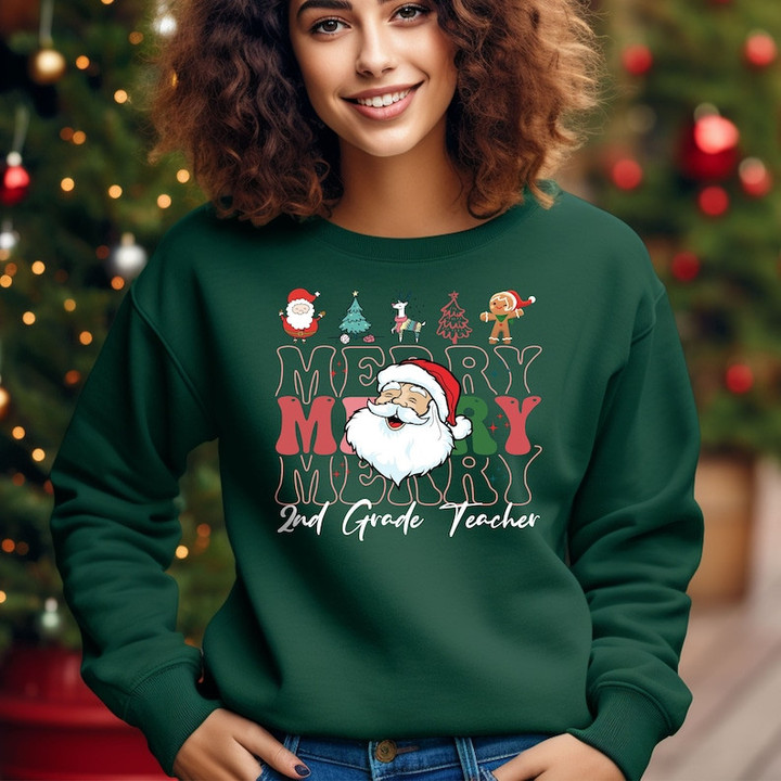 Funny Merry Teacher Christmas Sweater Shirt