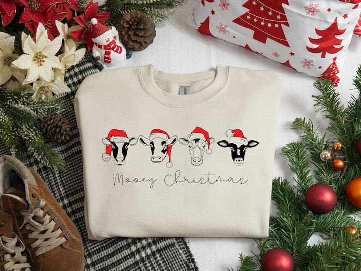 Funny Cow Mooey Christmas Sweater Shirt