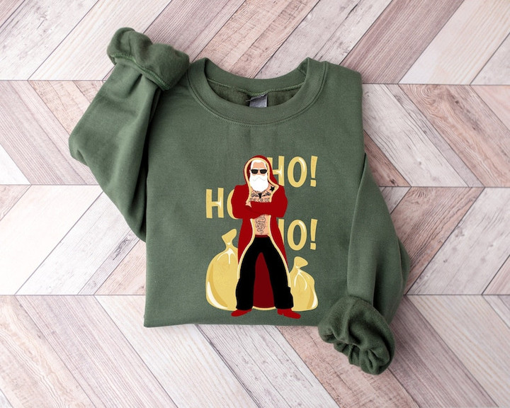Ho Ho Ho Bad Santa Claus Christmas Sweater Shirt