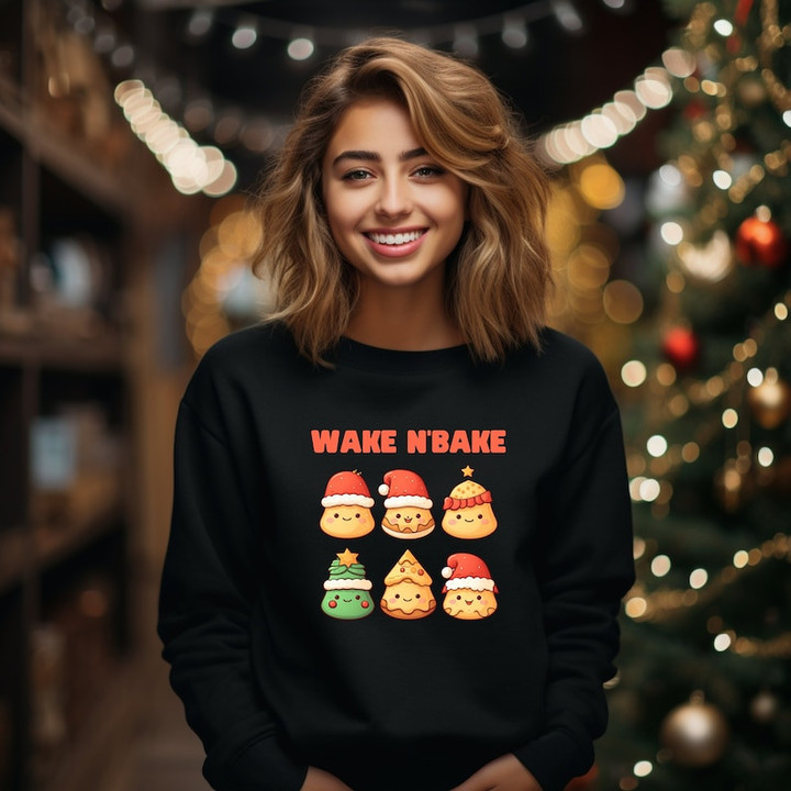 Funny Cookies Wake N' Bake Christmas Sweater Shirt
