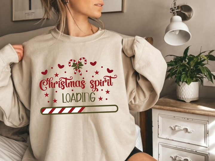 Funny Christmas Spirit Loading Sweater Shirt