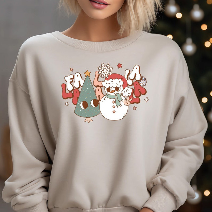 Funny Christmas Crewneck Falalala Sweater Shirt
