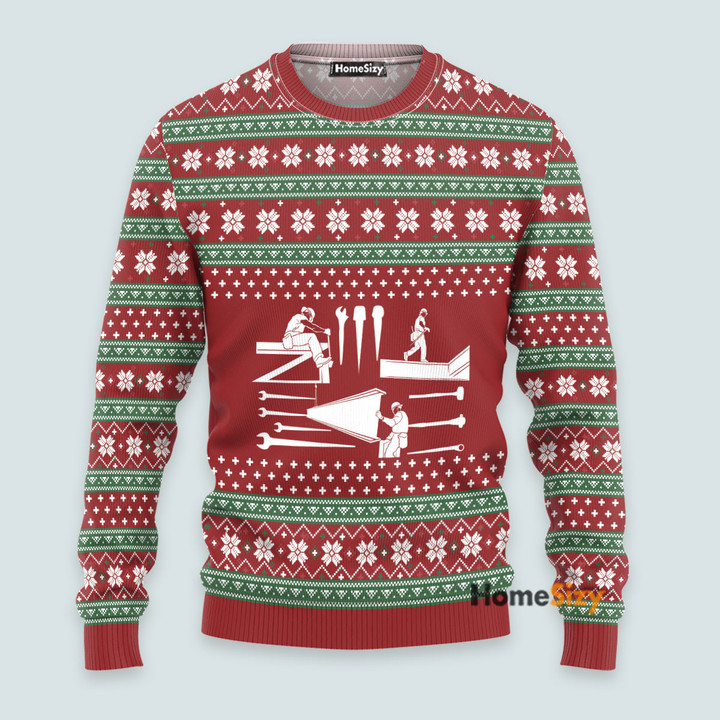 3D Ironworker - Christmas Gift For Adults- Ugly Christmas Sweater QT308988