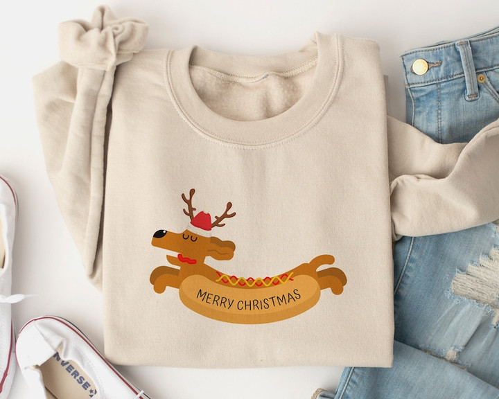Funny Dachshund Merry Christmas Sweater Shirt
