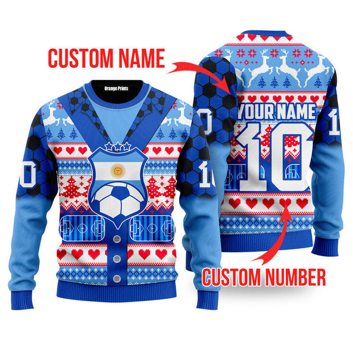 Personalized Custom Name Argentina We Will Be Champion Football Cup Ugly Sweaters