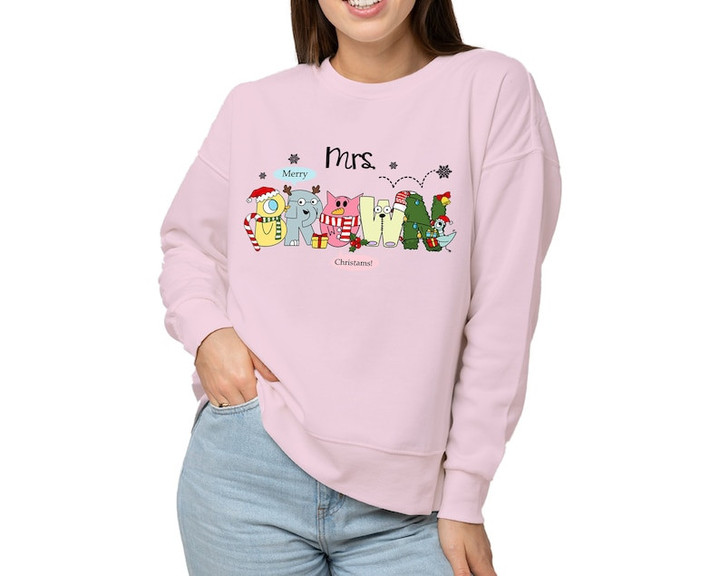 Personalized Custom Name Christmas Elephant Piggie Sweater Shirt