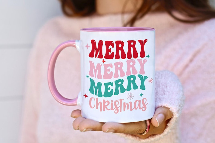 Retro Christmas Accent Ceramic Mug