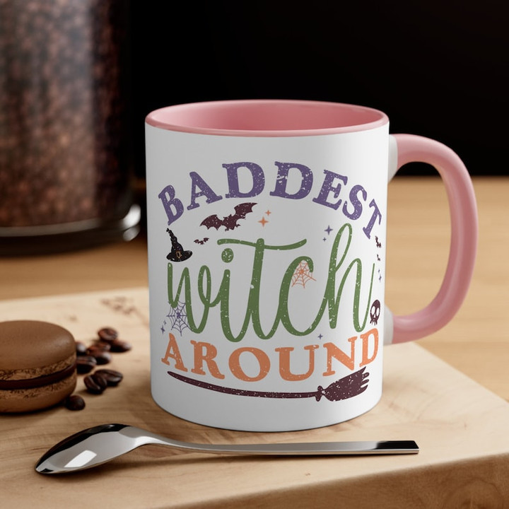 Baddest Witch Around Halloween Accent Ceramic Mug