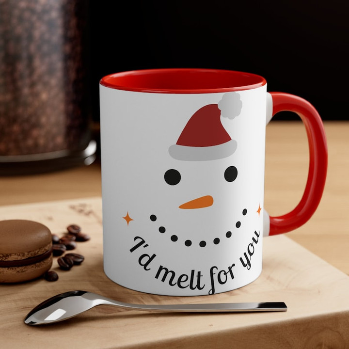 Christmas Snowman I'd Melt For You Accent Ceramic Mug
