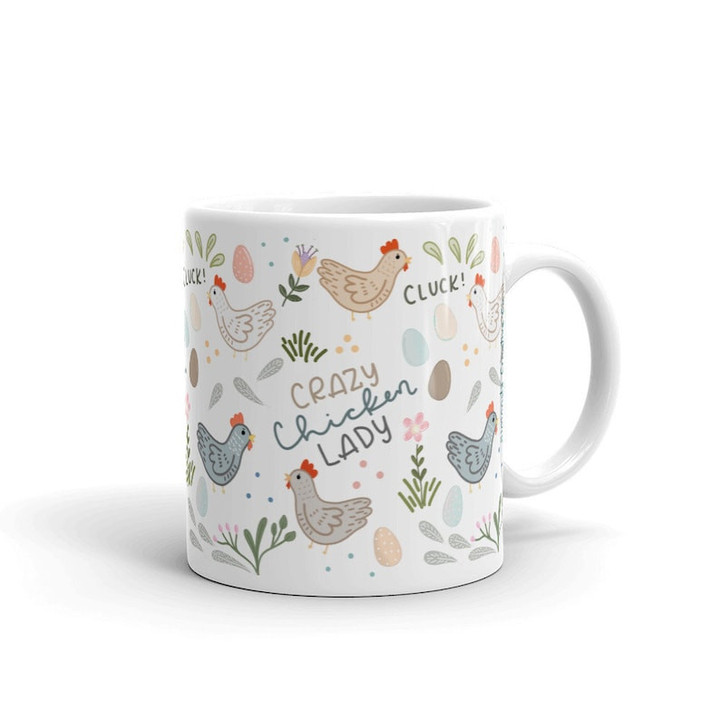 Crazy Chicken Lady Christmas Ceramic Mug