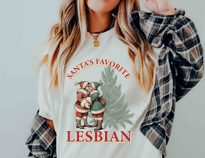 Santas Favorite Lesbian Christmas Sweater Shirt