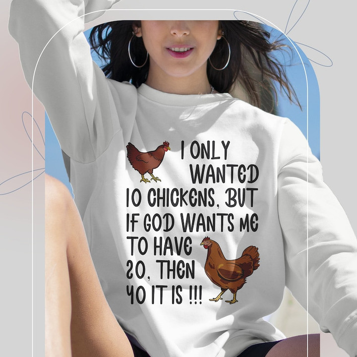 God's Plan: 10 Chickens Humor Printed Tshirt