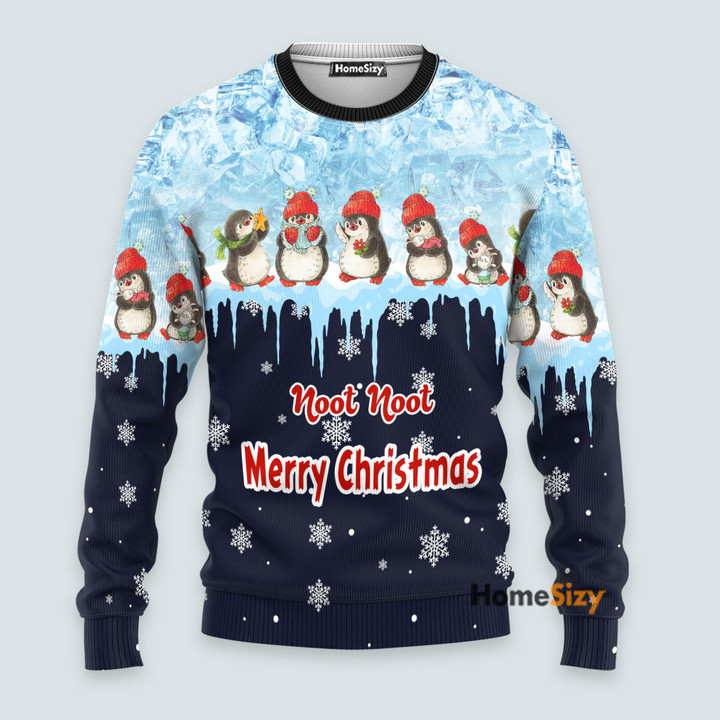 Noot Noot Merry Christmas Penguin Hang Out - 3D Ugly Christmas Sweater