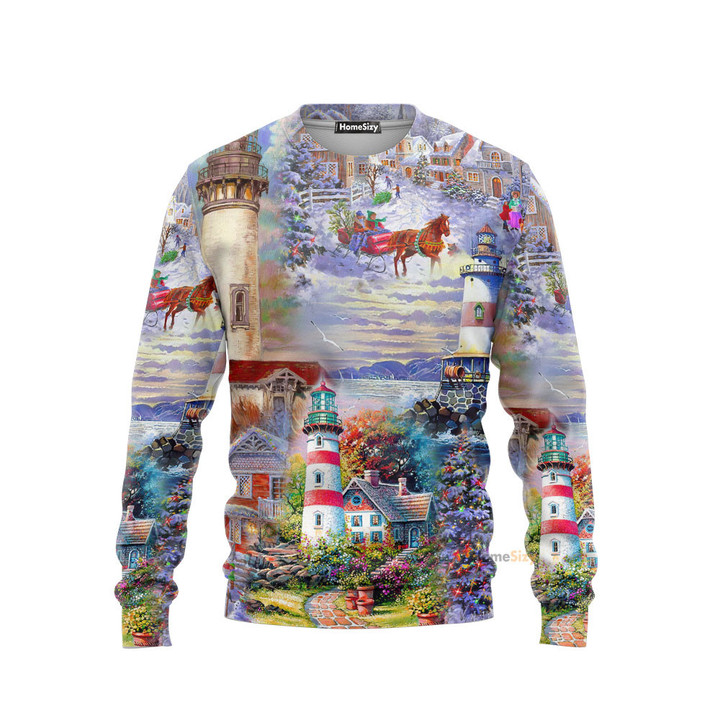A Lighthouse Christmas Santa - Christmas Gift For Adults - 3D Sweatshirt QT309656